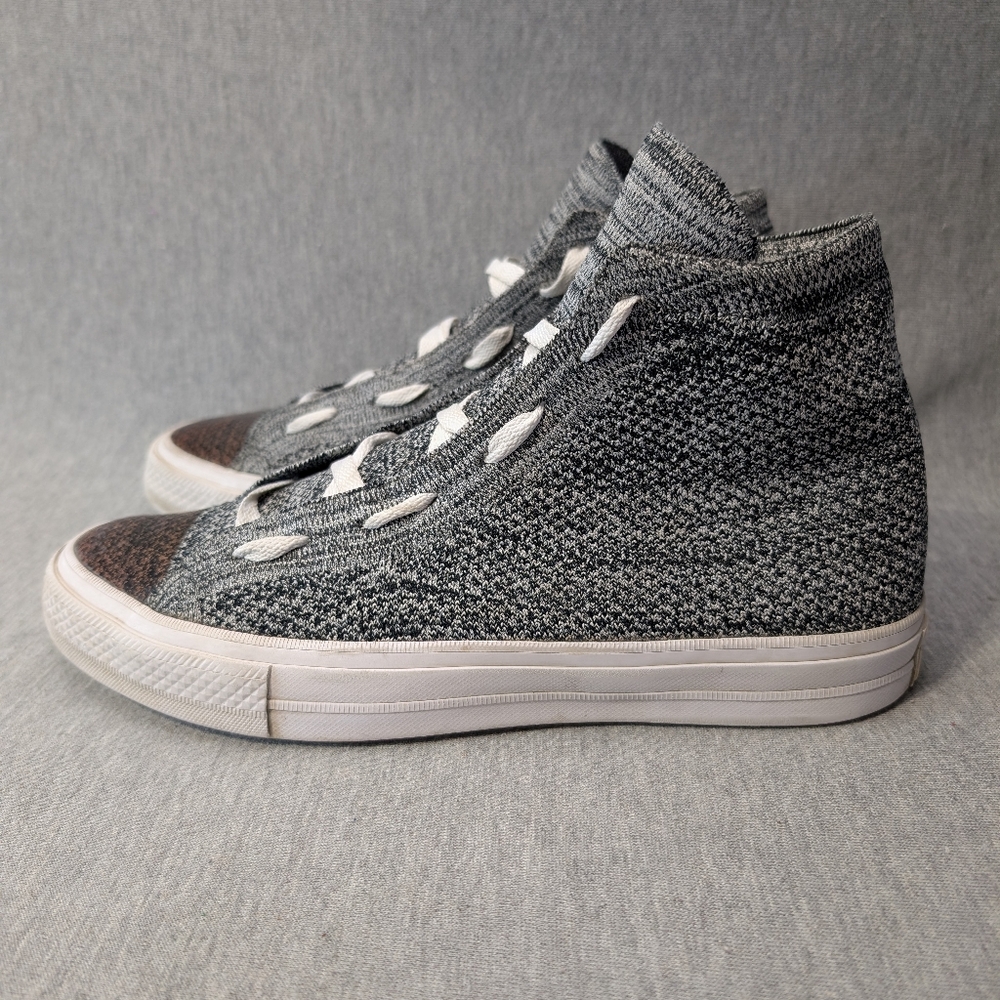 Converse Chuck Taylor Fly Knit High Top Sneakers M 8.5 W 10.5 Gray Brown - Picture 2 of 14